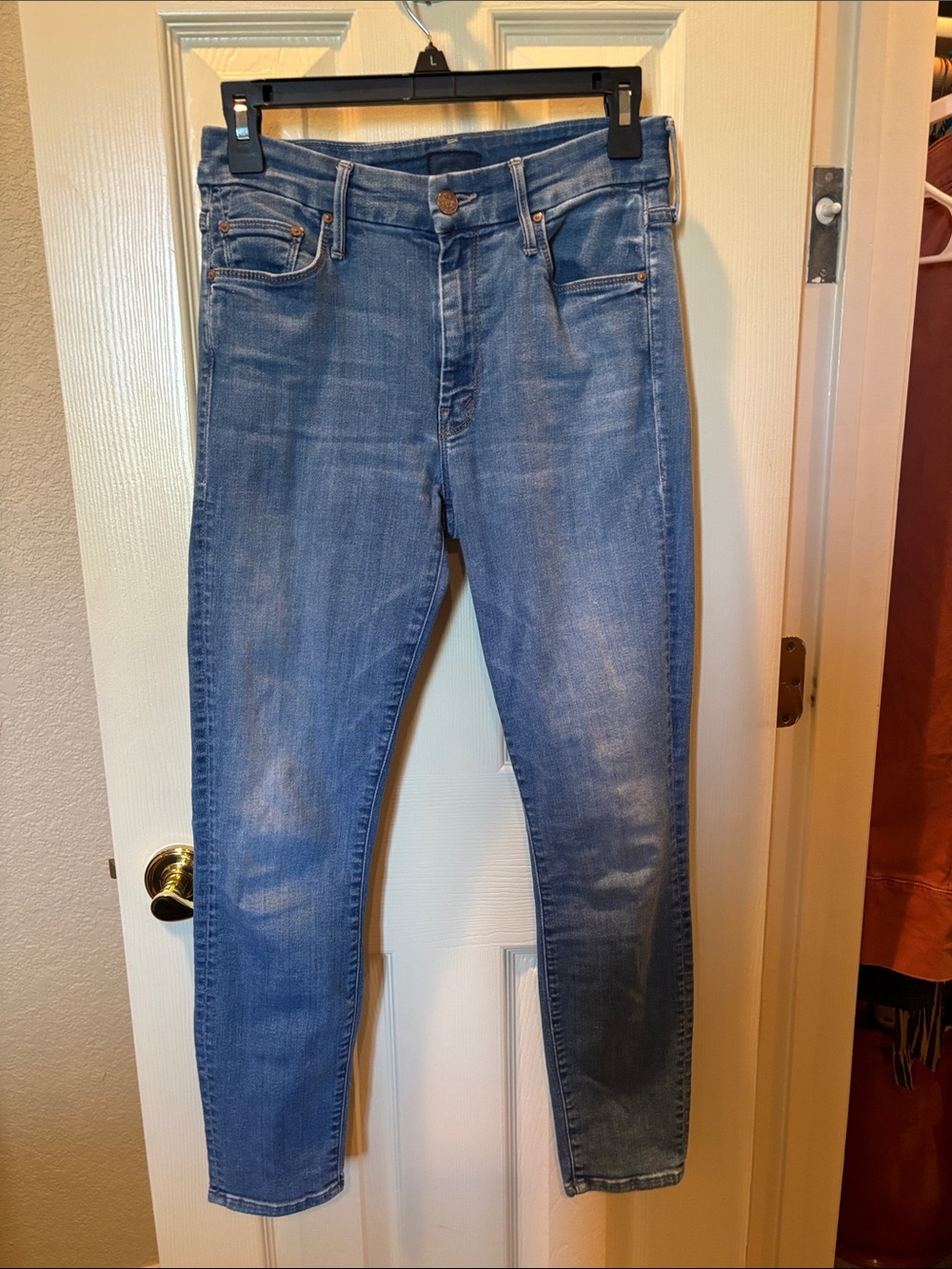 MOTHER The Looker Crop Skinny Jeans Wishful Drinking Medium Wash Women's Size 26
